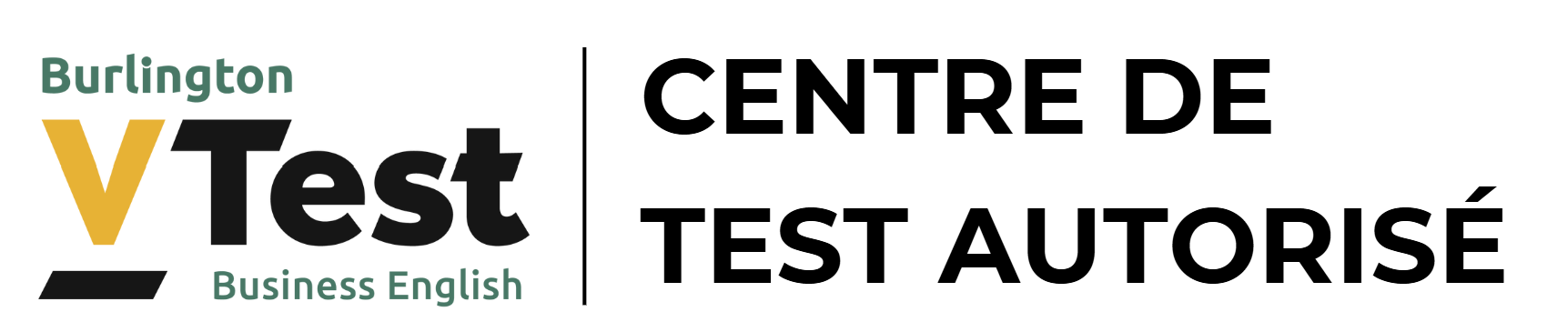 Logo centre de test VTest Business English – Fond blanc Formation anglais saint-etienne CPF